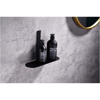 Etajera baie Aquasanit EVOLUTION, aluminiu negru mat, montaj cu banda dublu adeziva (inclusa) Etajera baie Aquasanit EVOLUTION, aluminiu negru mat, montaj cu banda dublu adeziva (inclusa)