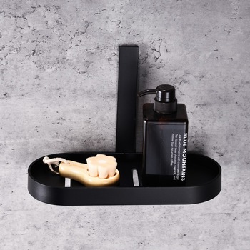 Suport cosmetice baie Aquasanit EVOLUTION, aluminiu negru mat, montaj cu banda dublu adeziva (inclusa) Suport cosmetice baie Aquasanit EVOLUTION, aluminiu negru mat, montaj cu banda dublu adeziva (inclusa)