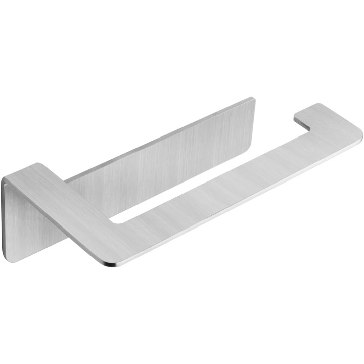 Suport rola hartie igienica Aquasanit SKYLINE, otel inoxidabil, finisaj crom mat, montaj cu banda dublu adeziva (inclusa)