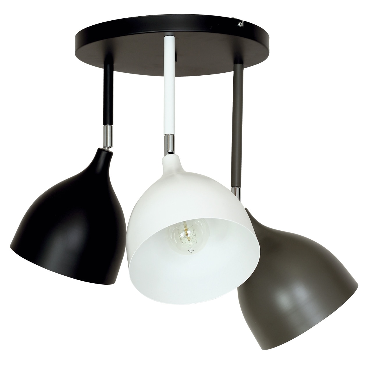 Plafoniera Klausen Norway Pl3, Alb/Negru, KL 6516, E27, 3x11 W