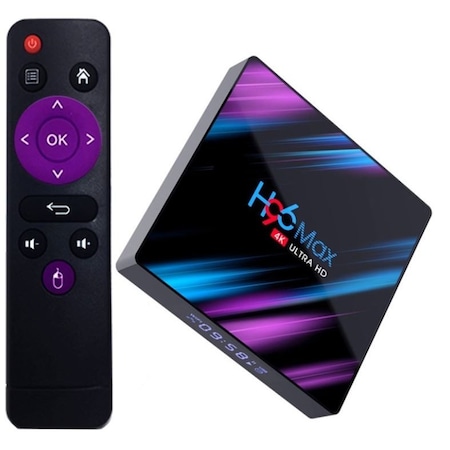 Mini PC TV Box H96 Max, Android 9.0, UltraHD 4K, 60fps, 4GB RAM, 32GB ROM, 5G WiFi, Bluetooth 4.1, Cu IPTV