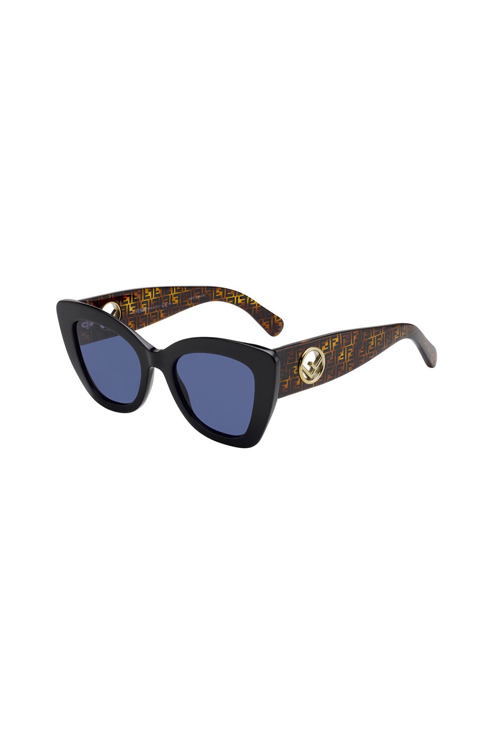 Fendi, Ochelari de soare butterfly, Negru/Maro/Albastru, 52-21-150 Standard
