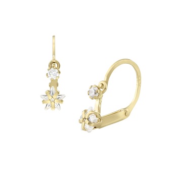 Cercei bebe aur galben si piatra steluta Cercei bebe aur galben si piatra steluta