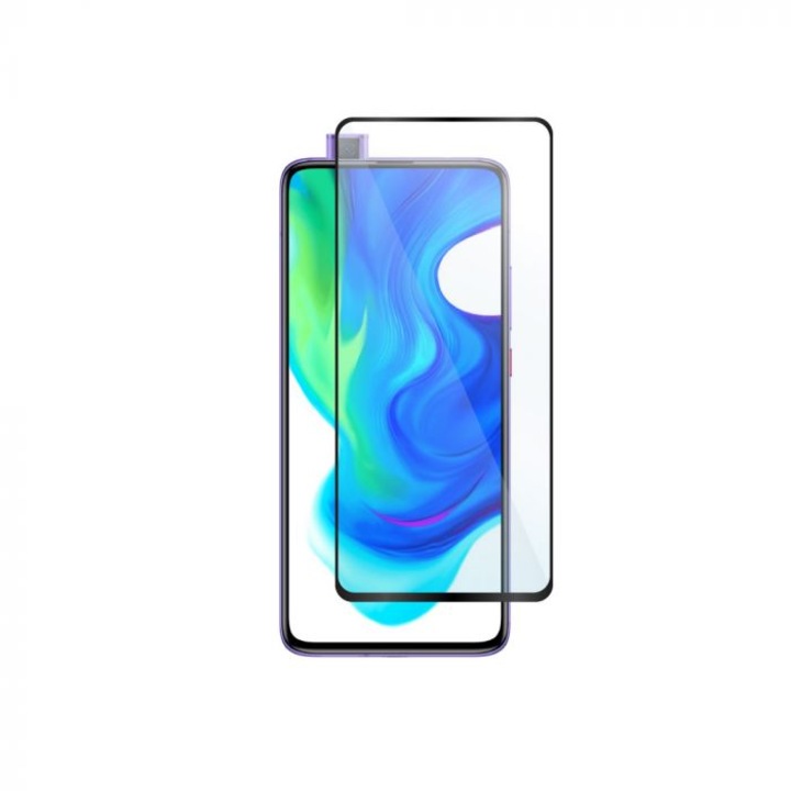 Иновативен Стъклен Протектор за Xiaomi Poco X2, Full Glue, Закалено стъкло, Черен