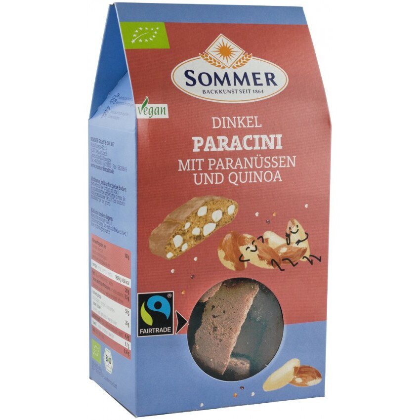 Biscuiti bio paracini cu nuci braziliene si quinoa, 150g