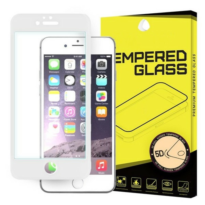 Стъклен Протектор за iPhone 7/8, 5D Premium Full, Бял
