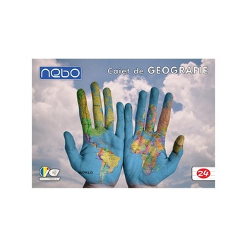 Caiet de geografie pentru scoala, BNW, model World, 24 file Caiet de geografie pentru scoala, BNW, model World, 24 file