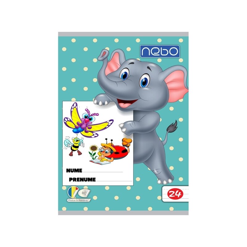 Caiet A5 tip III 24 file pentru scoala, elefant