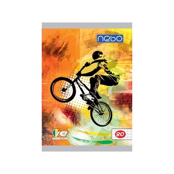 Caiet pentru scoala, BNW, model bicicliest, A5 80 de file, cu spira Caiet pentru scoala, BNW, model bicicliest, A5 80 de file, cu spira