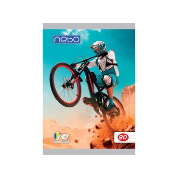 Caiet pentru scoala, BNW, model biciclist, A5 80 file cu spira Caiet pentru scoala, BNW, model biciclist, A5 80 file cu spira