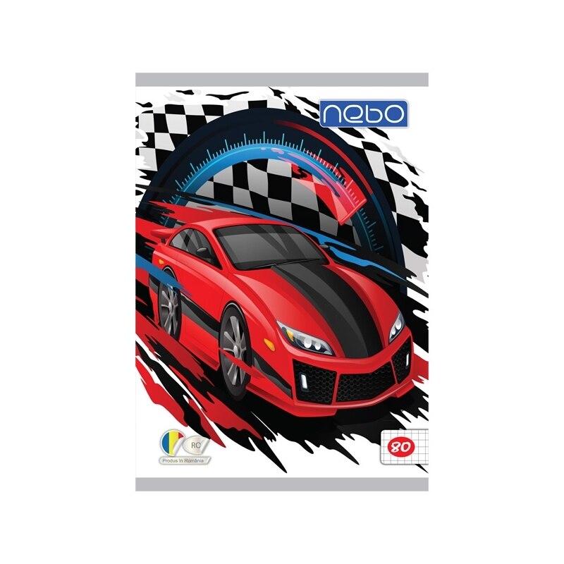 Caiet pentru scoala, BNW, model masina, A4 , 80 file cu spira