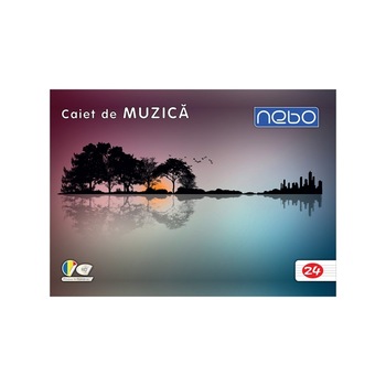 Caiet de muzica pentru scoala, BNW, model natura, 24 File Caiet de muzica pentru scoala, BNW, model natura, 24 File