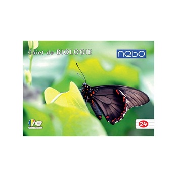 Caiet de biologie 24 file pentru scoala, fluture Caiet de biologie 24 file pentru scoala, fluture