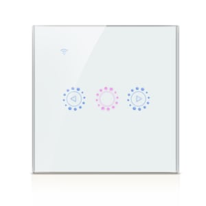 Intrerupator Smart Touch Techstar®, Wireless 2.4GHz, Dimmer, Sticla Securizata, Design Modern, Iluminare LED, 1 Faza, cu NUL, Alb