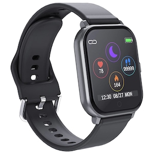 Ceas Smartwatch Techstar® T55 Negru, 1.3 inch IPS, Monitorizare Cardiaca, Tensiune, Sedentarism, Bluetooth 5.0
