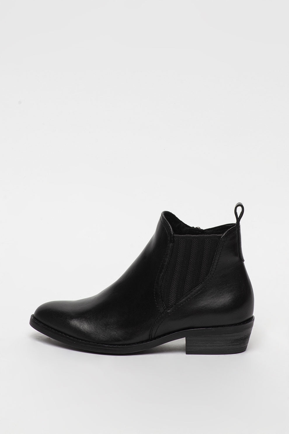Marco Tozzi, Ghete de piele cu varf ascutit, Negru, 38