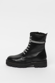 Marco Tozzi, Cizme de piele cu sireturi contrastante Marco Tozzi, Cizme de piele cu sireturi contrastante