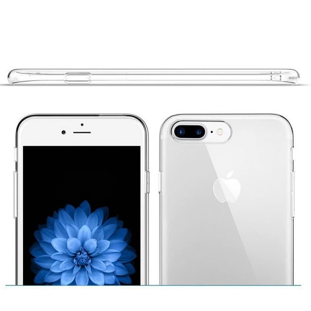 Husa protectie compatibila cu iPhone 7 Plus / iPhone 8 Plus din silicon transparent, ultra-slim 0.3 mm, perfect fit, anti alunecare