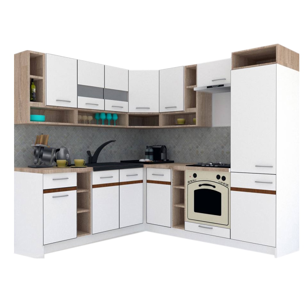 Set Bucatarie de Colt Genarom COSSY NEW ST 200-230, Alb