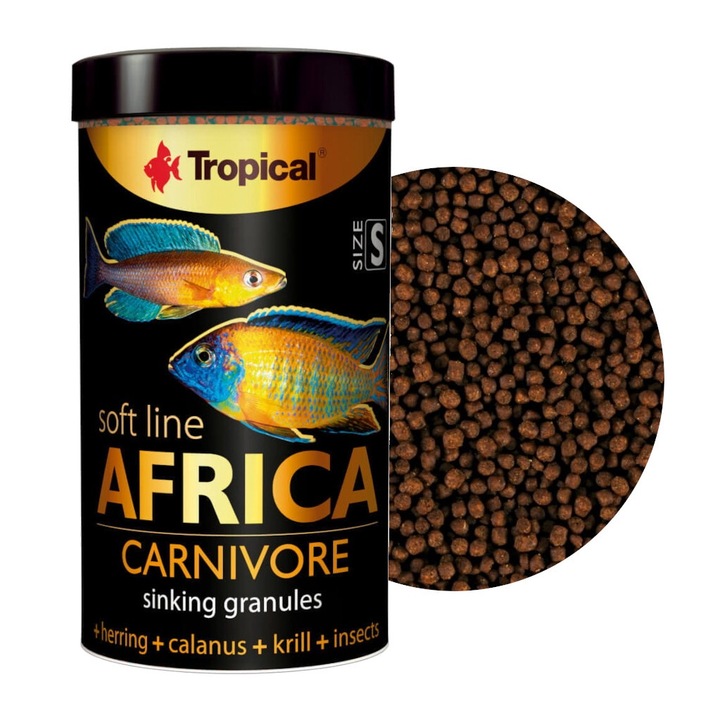 Hrana pentru pesti africani carnivori si omnivori Tropical Africa Carnivore S, 250ml / 150g