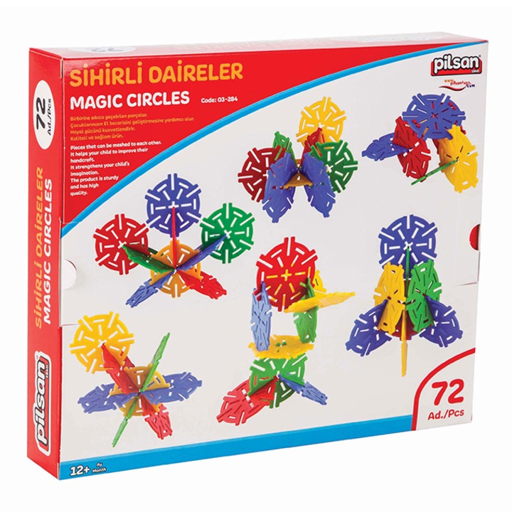 Конструктор Pilsan - Magic circles, 72 части