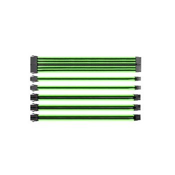 Kit cabluri prelungire impletitе Thermaltake TtMod Negru/Verde Kit cabluri prelungire impletitе Thermaltake TtMod Negru/Verde