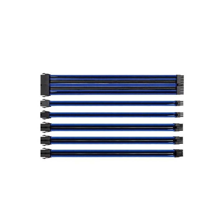 Kit cabluri prelungire impletitе Thermaltake TtMod Negru/Albastru