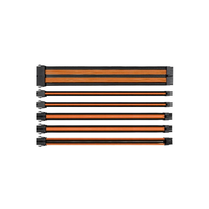 Kit cabluri prelungire impletitе Thermaltake TtMod Negru/Portocalе