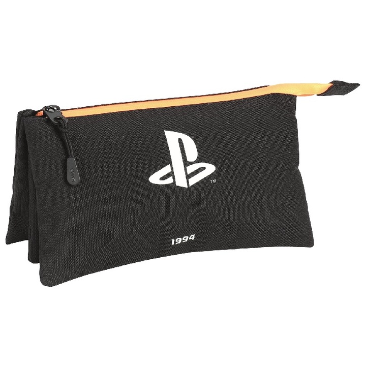 Ученически несесер Playstation Black, черен
