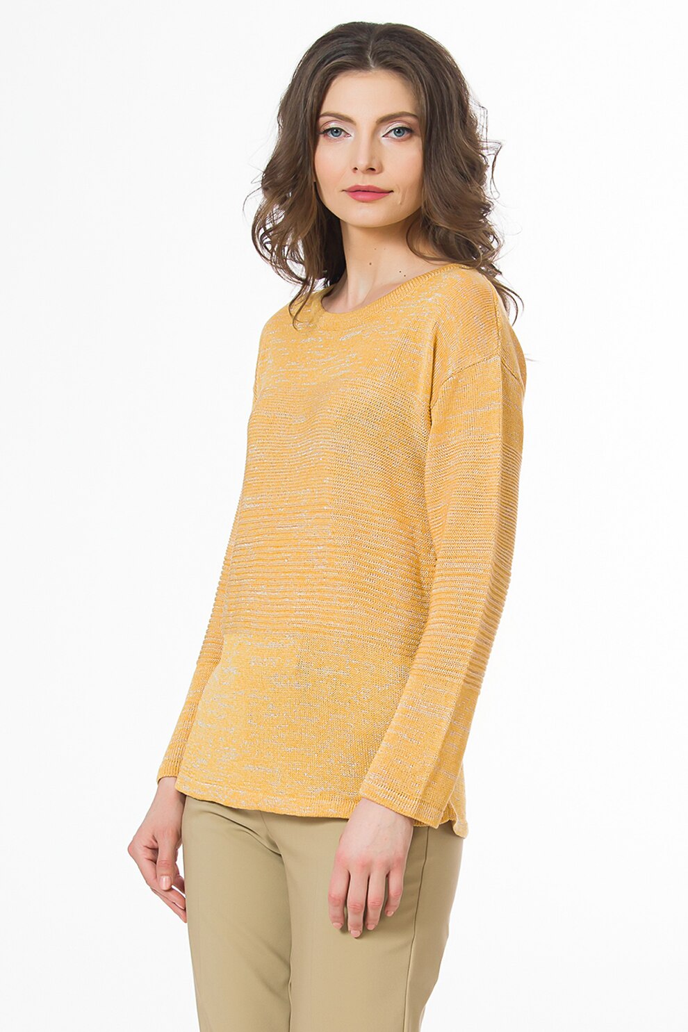 Sense, Pulover din amestec de lana, Galben mustar, XL