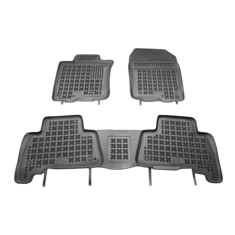 Set 3 covorase auto tip tavita, Cauciuc, pentru TOYOTA LAND CRUISER PRADO 08.09-, Negru
