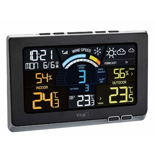 Statie TFA Meteo Digitala Spring Breeze cu Senzor Extern Wireless de Temperatura, Umiditate, Viteza si Vant