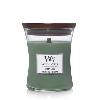Lumanare Parfumata Borcan Mediu Hemp and Ivy, WoodWick® Lumanare Parfumata Borcan Mediu Hemp and Ivy, WoodWick®