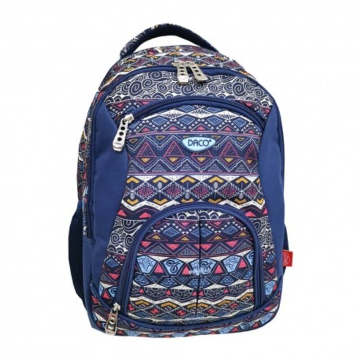 DACO iskolatáska iskolásoknak, 43x30x15 cm, poliészter, többszínű