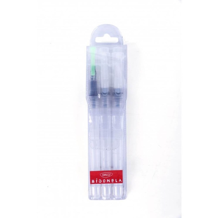 Pensule cu Rezervor DACO, 3 Buc/Set, Varf Rotund cu Par Sintetic