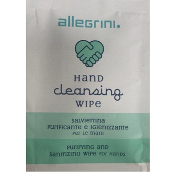 Servetel igienizant Allegrini, pentru maini, cu alcool Servetel igienizant Allegrini, pentru maini, cu alcool