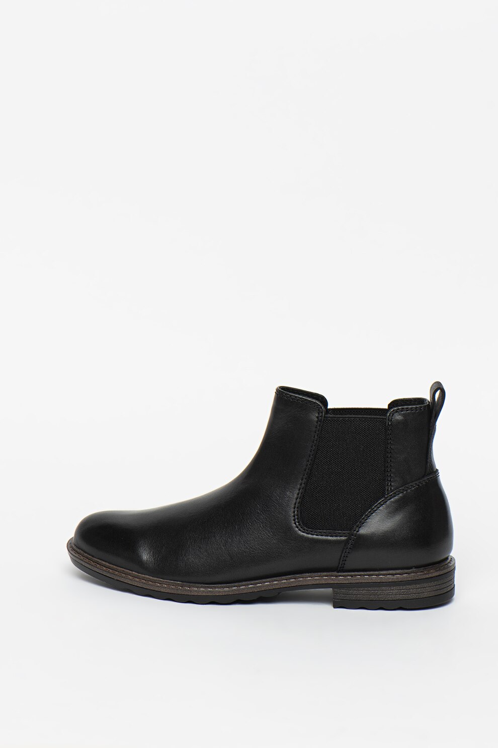 Tamaris, Ghete Chelsea de piele, Negru, 40