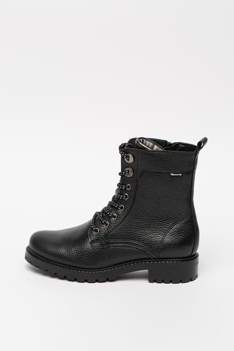 Tamaris, Ghete biker de piele, cu sireturi