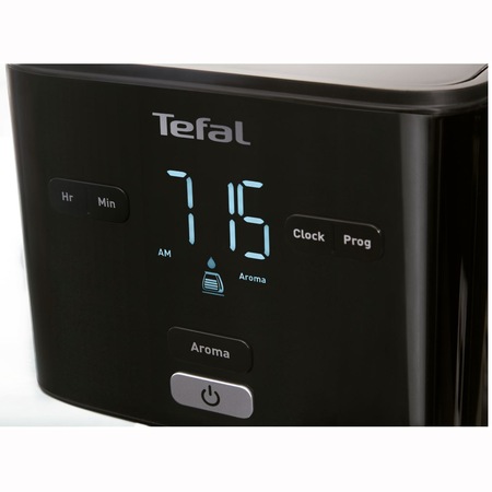 Cafetiera TEFAL Smart'n Light CM600810, 1000W, ecran digital, capacitate 1.25L, functie auto OFF, sistem antipicurare, carafa sticla, functie mentinere la cald, suport detasabil filtru, negru