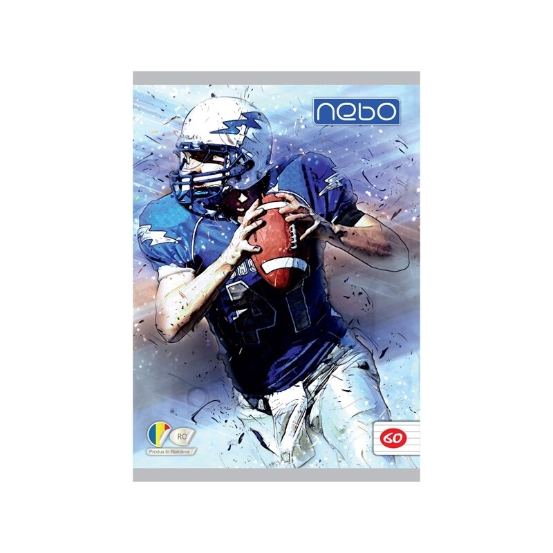 Caiet A4 60 file, rugby