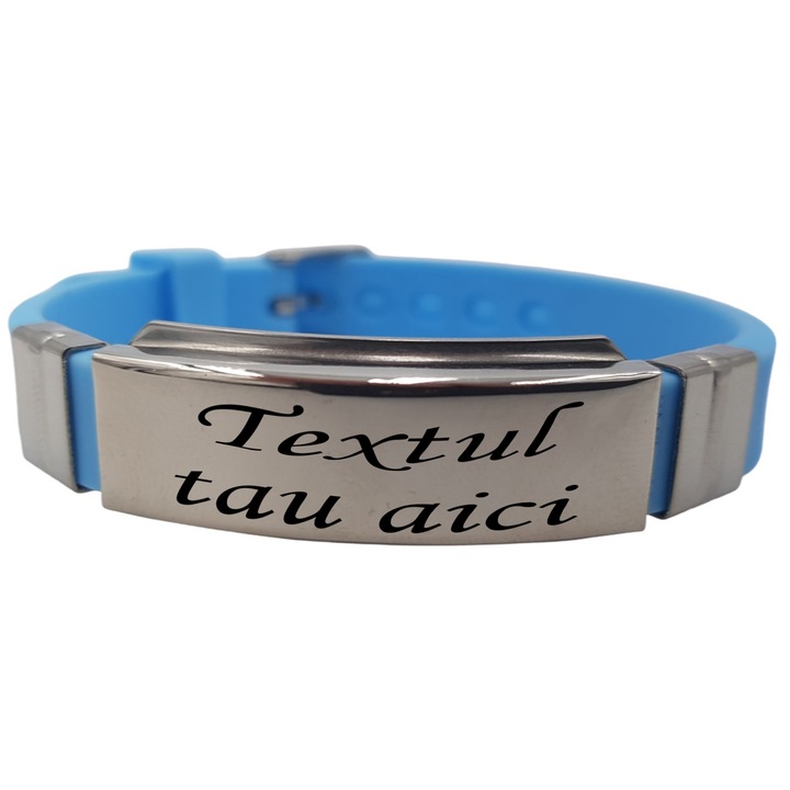 Bratara bleo ajustabila gravata personalizata cu textul tau, Dalimag, 13-22 cm