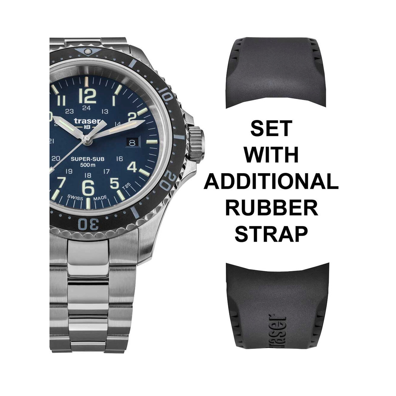 Ceas barbatesc Traser H3 109373, Quartz, 46mm, 50ATM, Argintiu