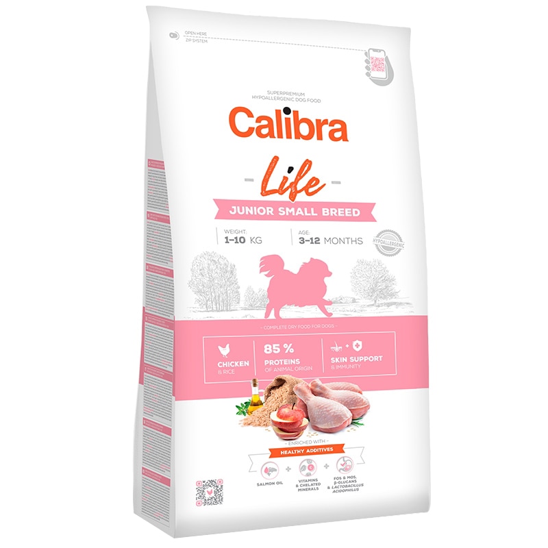 Hrana uscata pentru caini Calibra Life Junior Small, Pui, 6Kg