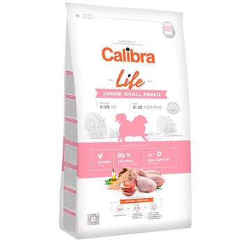 Hrana uscata pentru caini Calibra Life Junior Small, Pui, 6Kg Hrana uscata pentru caini Calibra Life Junior Small, Pui, 6Kg