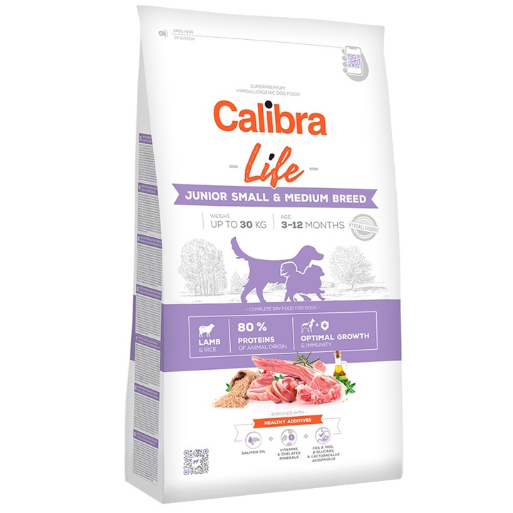Calibra Life Junior Small & Medium Száraz kutyaeledel, csirkehús, 12 kg