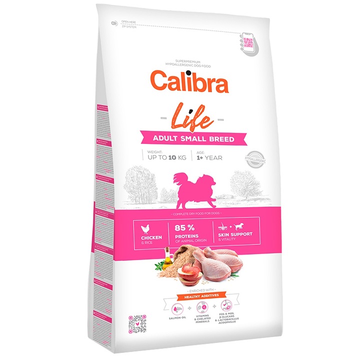 Суха храна за кучета Calibra Life Adult Small, Пилешко, 6 кг