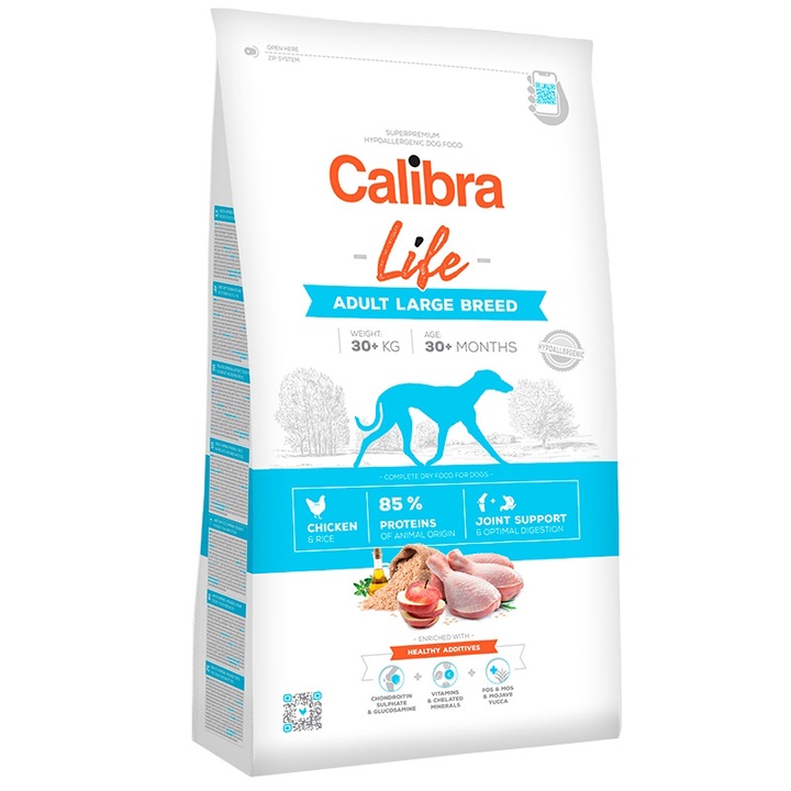 Hrana uscata pentru caini Calibra Life Adult Large, Pui, 12Kg