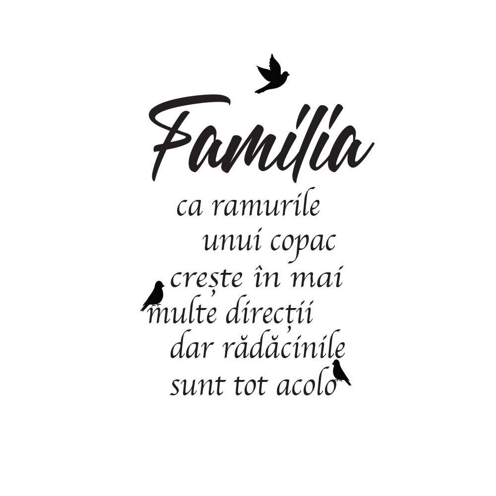 Sticker Autocolant Decorativ Familie, 70×45 cm, Negru, Oracal