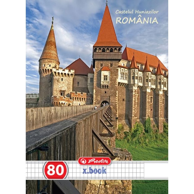 Caiet format A4, 80 file dictando, motiv romania, herlitz