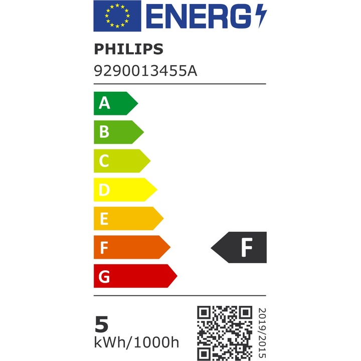 Bec LED Philips, E14, 4.3W (40W), 470 lm, lumina alba calda (2700K), clasa energetica F